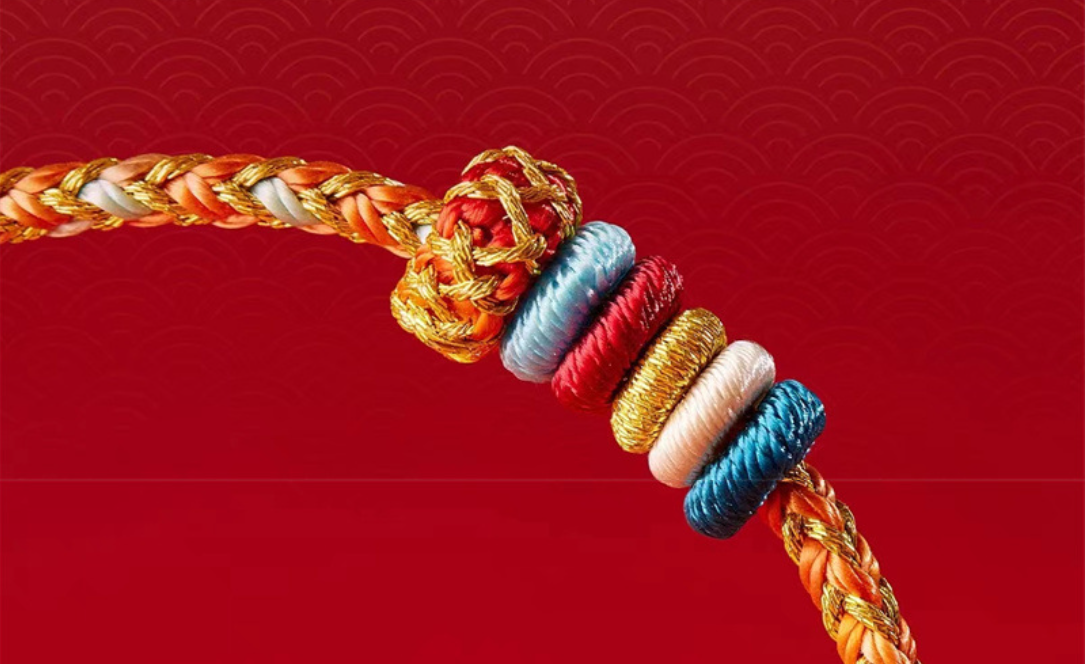 Hand-woven braided bracelet infused with blessings for good fortune, peace, and happiness