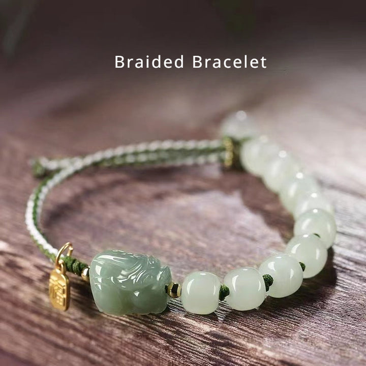 Wealth-Attracting Pixiu and Hetian Jade Bracelet for good luck, protection, wealth, and success2