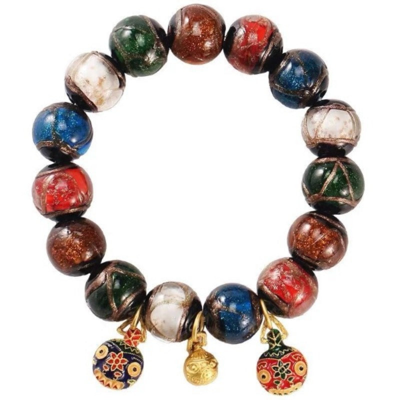 Gold Swallowing Beast Incense Ash Liuli Bracelet for good luck, protection, Buddhist Guardian, wealth, and health0