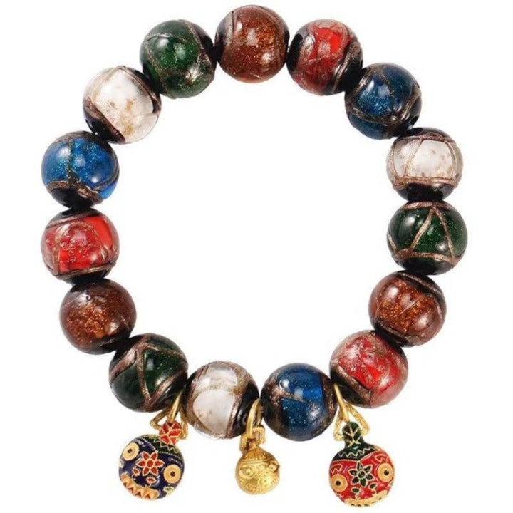 Gold Swallowing Beast Incense Ash Liuli Bracelet for good luck, protection, Buddhist Guardian, wealth, and health0