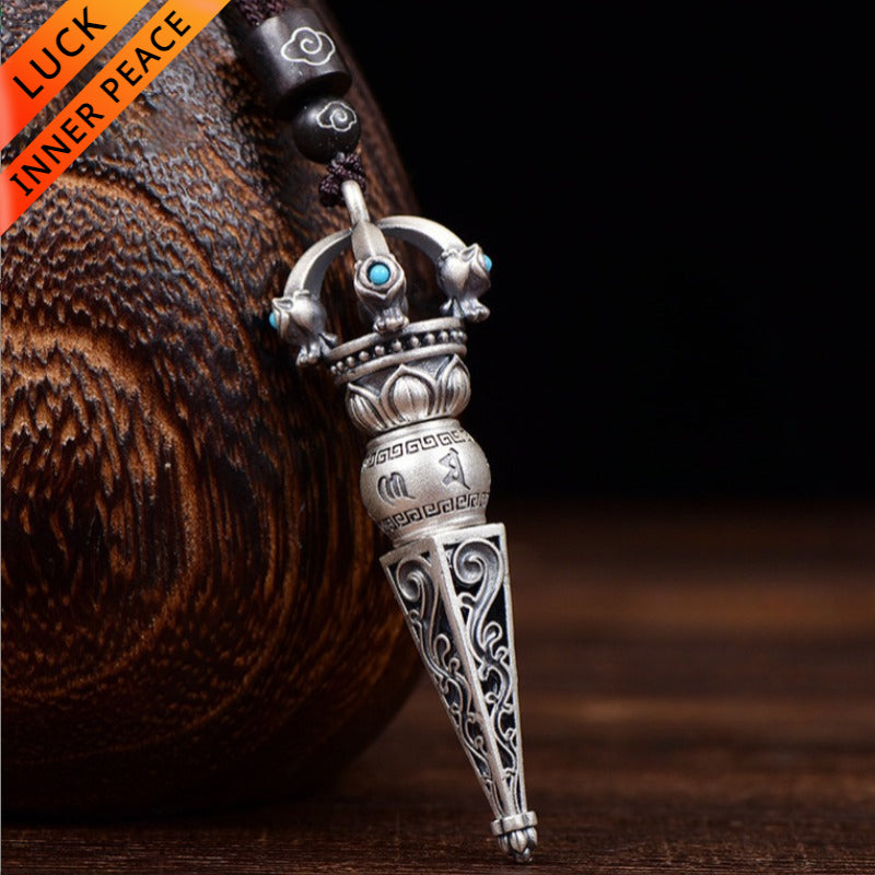 Six-Syllable Mantra Vajra Demon Subduing Pendant for good luck, protection, Buddhist Guardian, wealth, and health