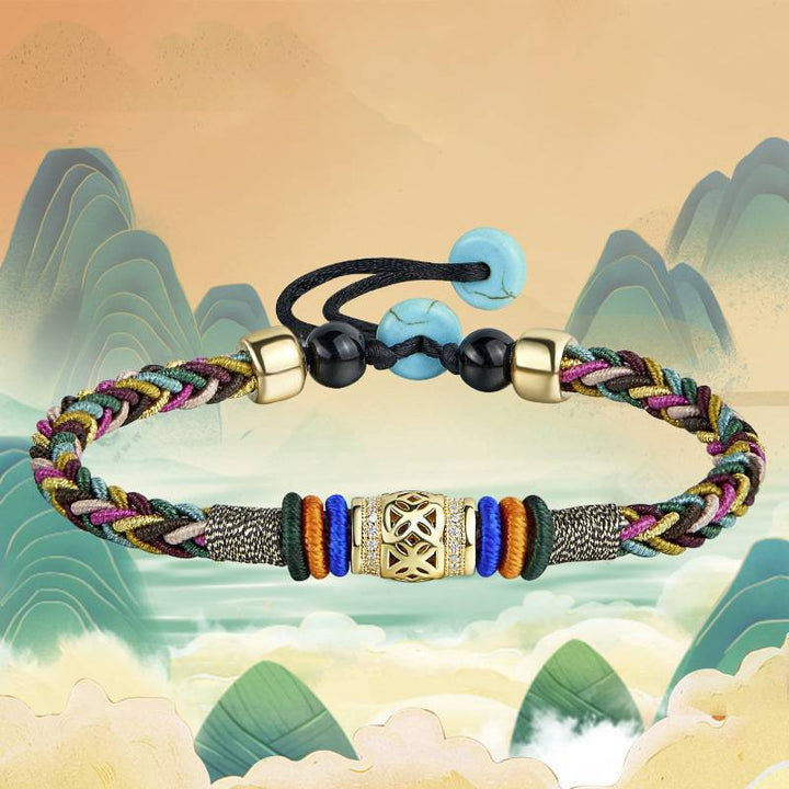 Tibetan Vajra Knot multicolor bracelet for good luck, protection, wealth, and health1