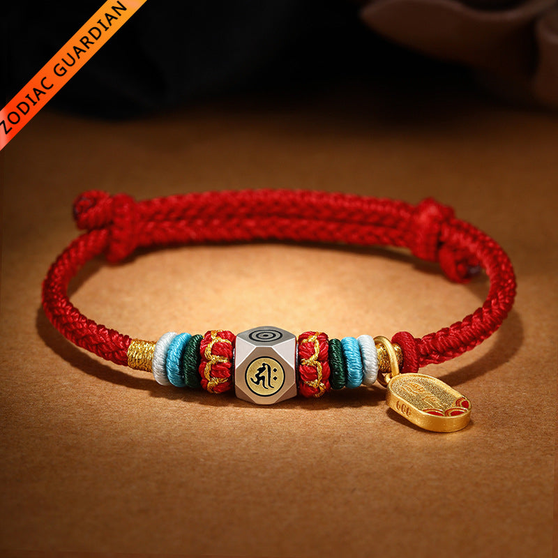 Zodiac Patron Buddha Safe Charm with Red String for attracting good luck, protection, health, and wealth0