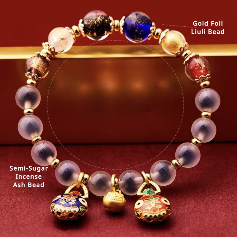 Semi-Sugar Agate Gold Swallowing Beast Bracelet for good luck, protection, Buddhist Guardian, wealth, and health1