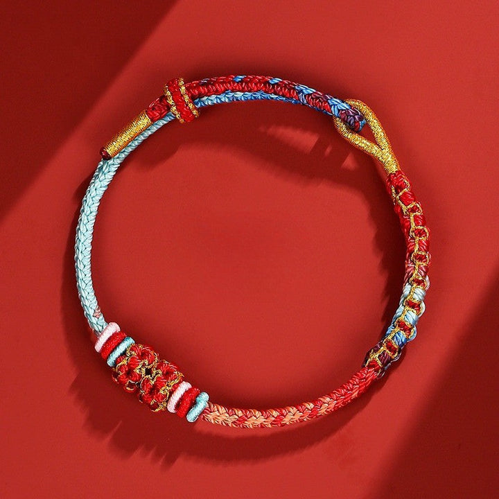Peaceful Love Gradual Change Peach Blossom Woven Bracelet for good luck, protection, and love1
