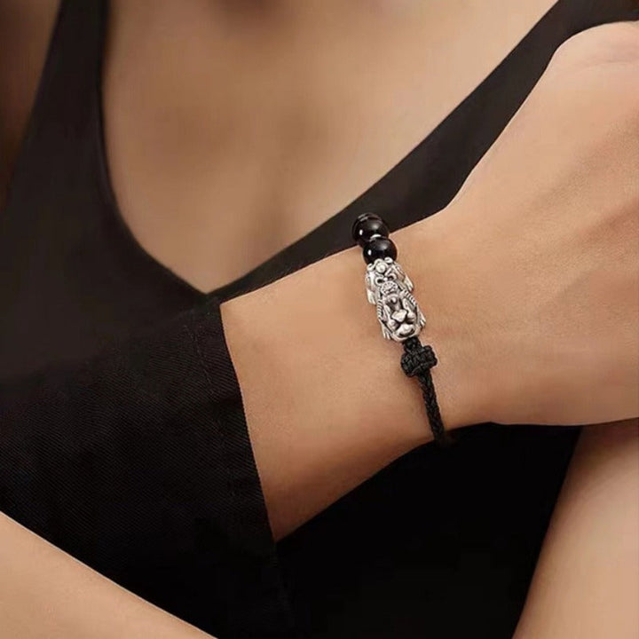 Pixiu Couple Bracelet 999 Fine Silver for attracting good luck, protection, wealth, and success2