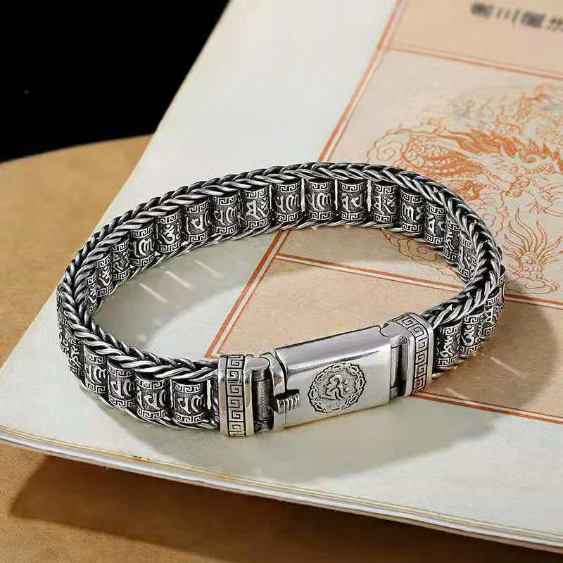 Six-Syllable Mantra Prayer Wheel Bracelet