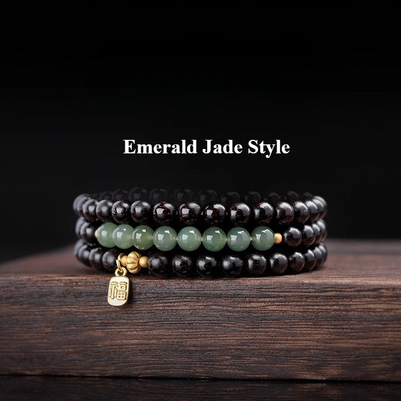 Sandalwood and Hetian Jade Bracelet