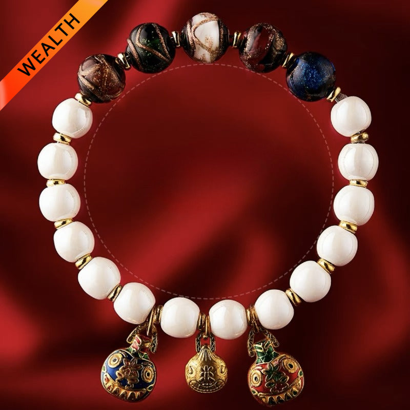 Ancient Method Liuli Gold Swallowing Beast Bracelet for good luck, protection, Buddhist Guardian, wealth, and health
