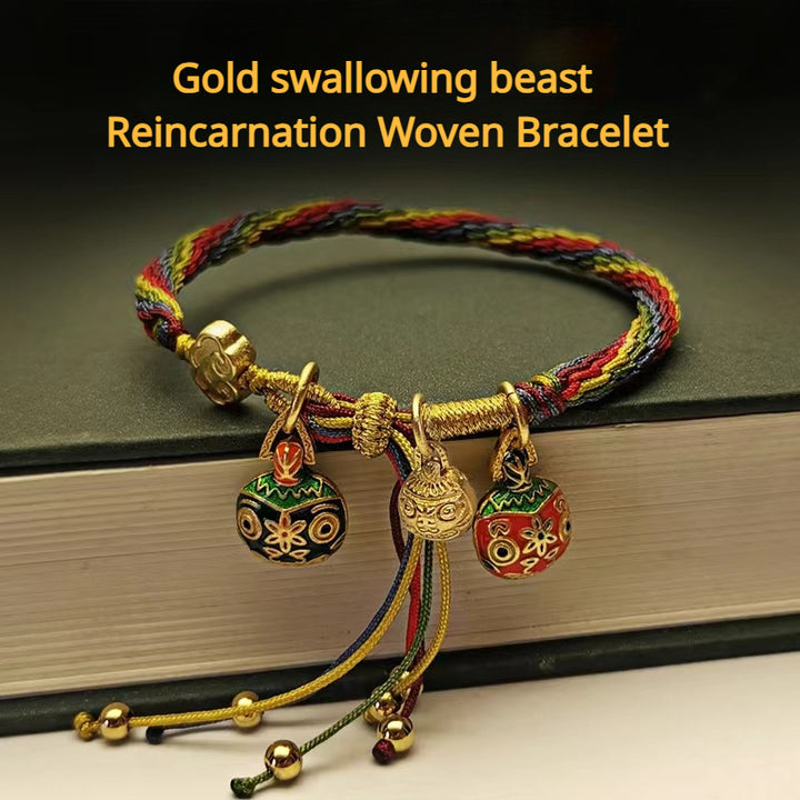 Gold Swallowing Beast Reincarnation Woven Bracelet