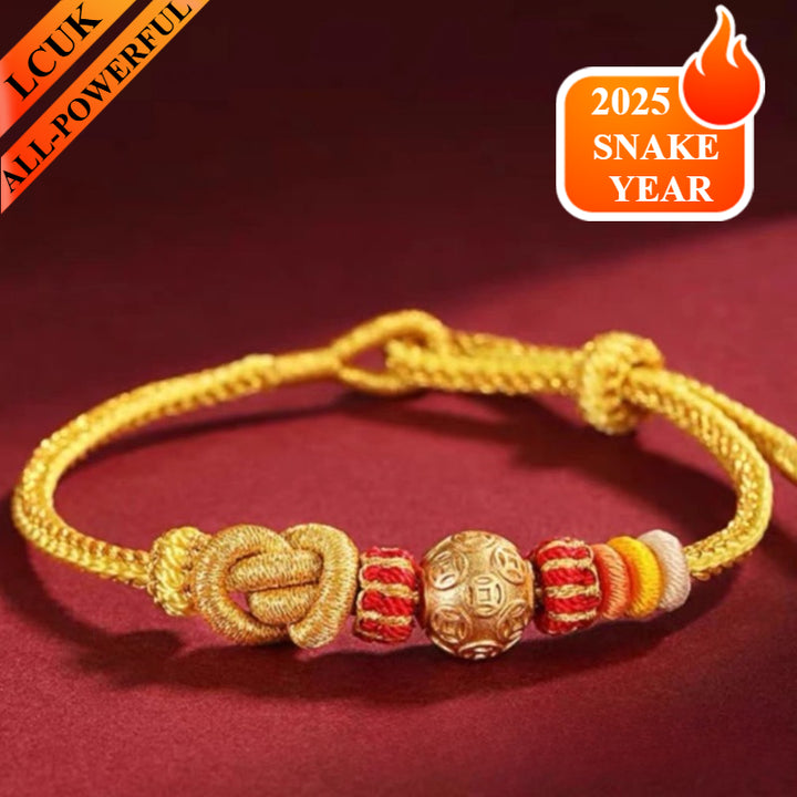 2025 Year of the Snake Sand Gold Coin Braided Bracelet