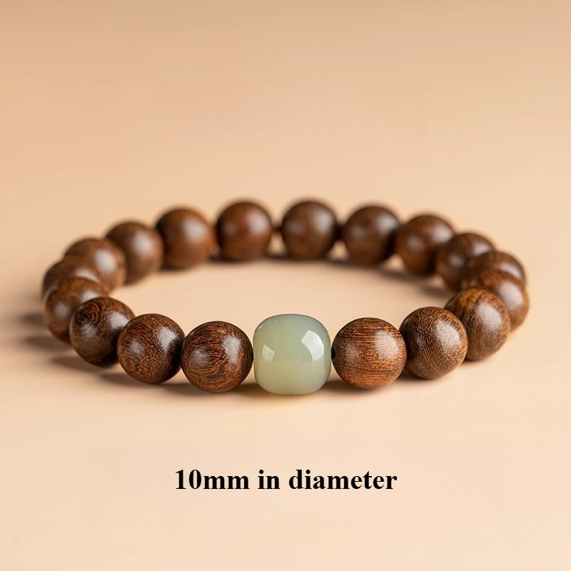 Hetian Jade Sandalwood Buddha Bead Bracelet