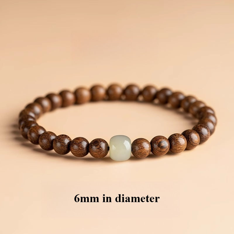 Hetian Jade Sandalwood Buddha Bead Bracelet