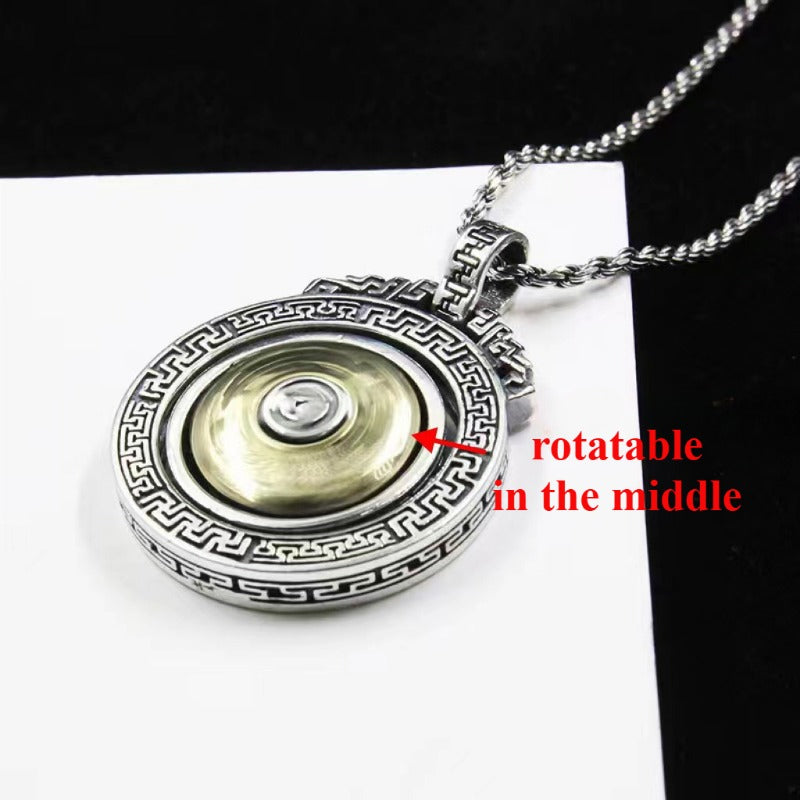 Rotatable Six-Syllable Mantra Pendant Necklace