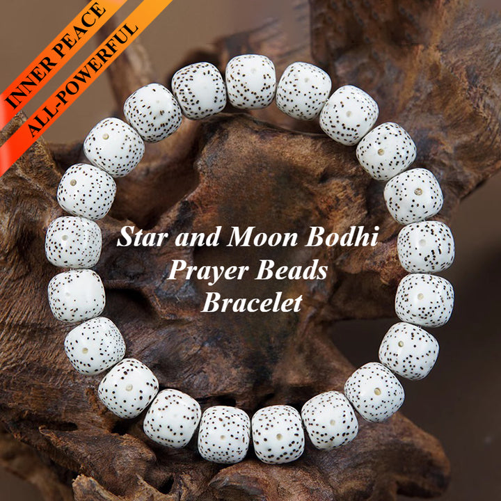 Star and Moon Bodhi Prayer Beads Bracelet