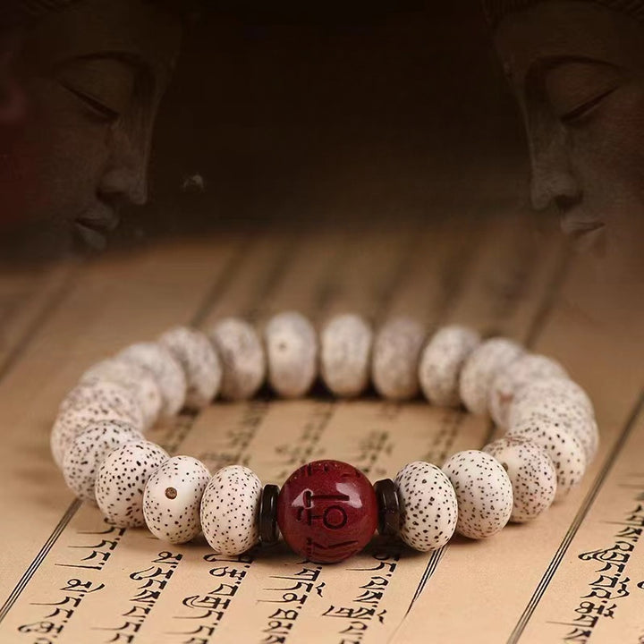 Six-Syllable Mantra Cinnabar Pixiu Star-and-Moon Bodhi Bracelet