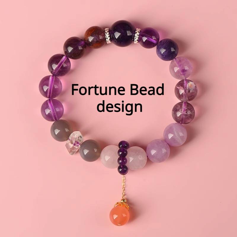 Nine Purple Departure Fire Amethyst Bracelet for attracting good luck, protection, Buddhist Guardian blessings, wealth, and health0