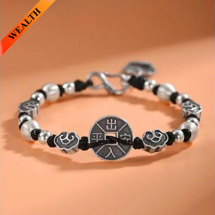 Auspicious Cloud Ancient Coin Safe Passage Bracelet