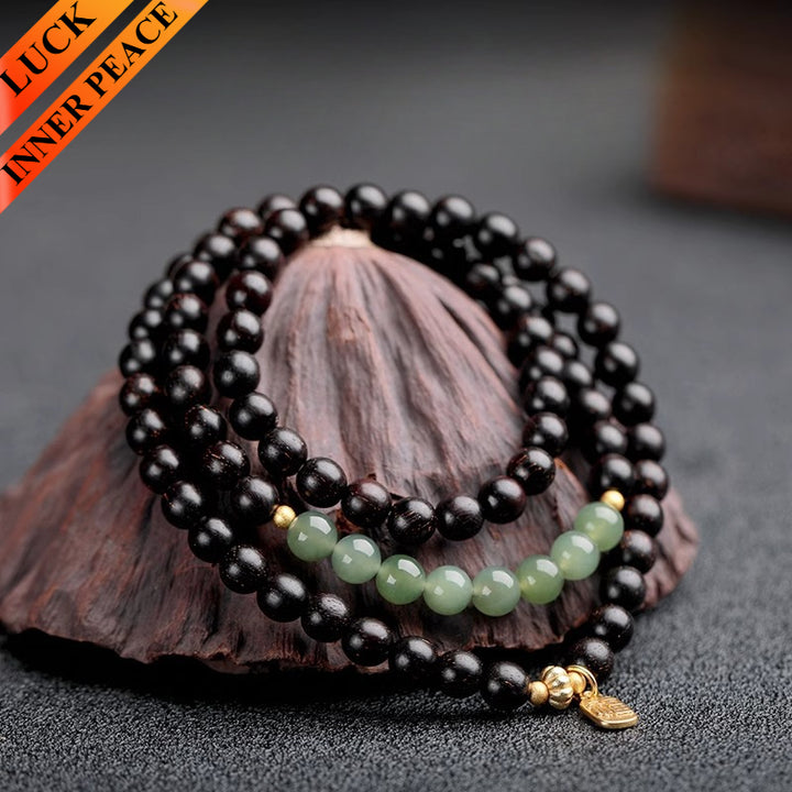 Sandalwood and Hetian Jade Bracelet