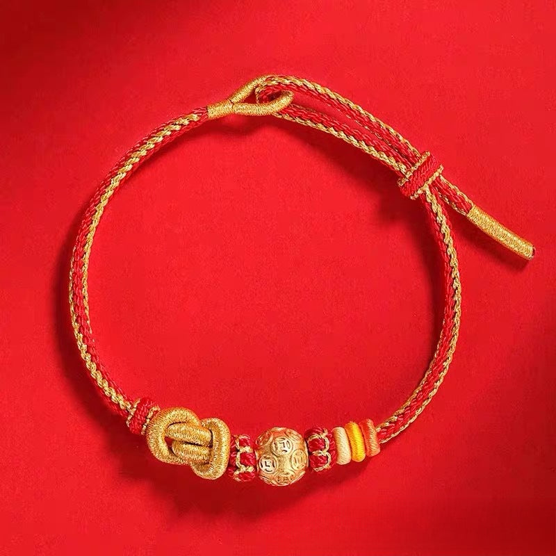 2025 Year of the Snake Sand Gold Coin Braided Bracelet