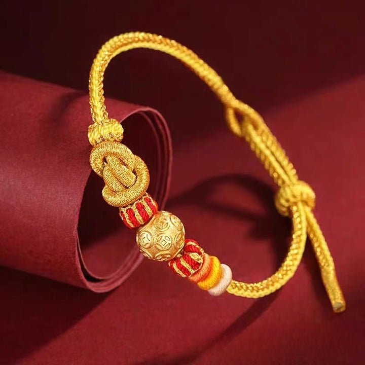 2025 Year of the Snake Sand Gold Coin Braided Bracelet