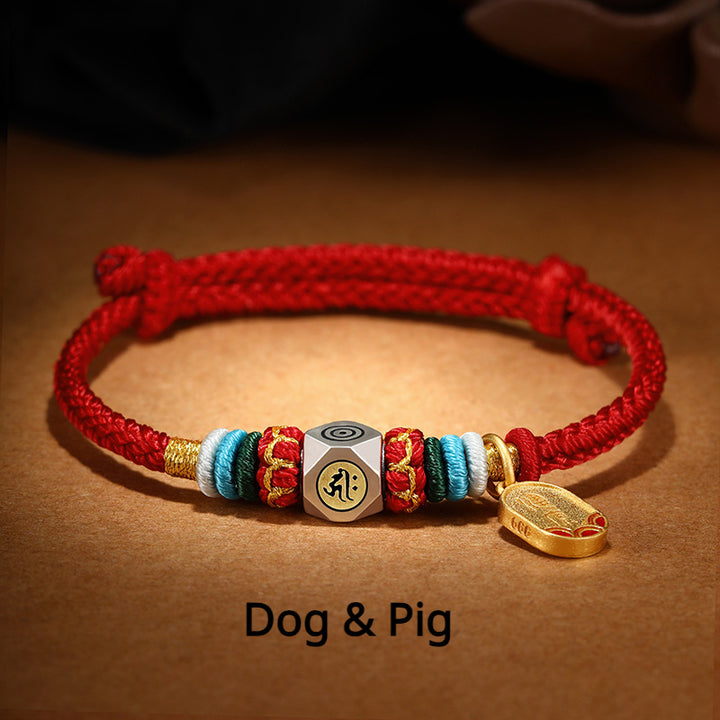 Zodiac Patron Buddha Safe Charm with Red String for attracting good luck, protection, health, and wealth1