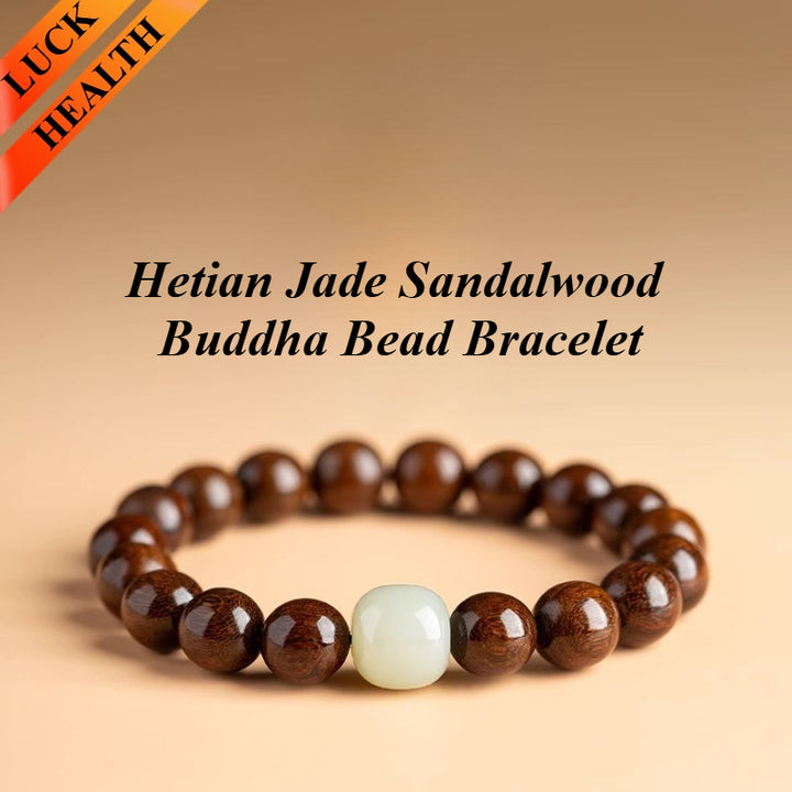 Hetian Jade Sandalwood Buddha Bead Bracelet