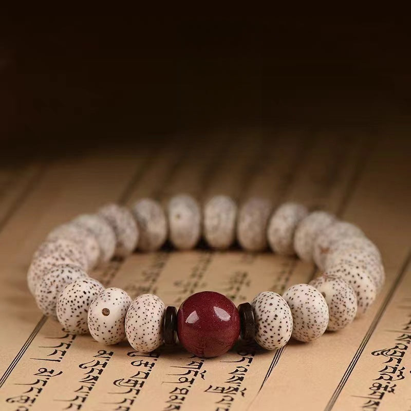 Six-Syllable Mantra Cinnabar Pixiu Star-and-Moon Bodhi Bracelet