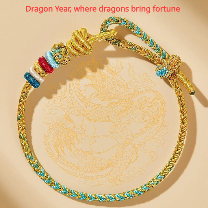 2024 Year of the Dragon Blessing Braided Bracelet for attracting good luck0