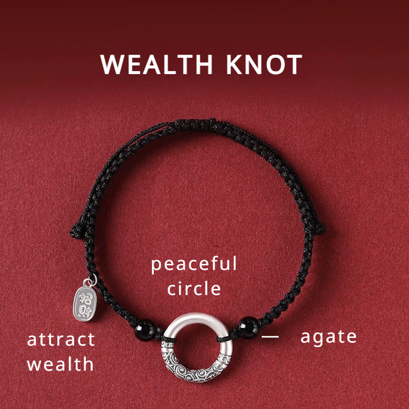 Peaceful Circle Braided Bracelet for attracting good luck, protection, wealth, and health0