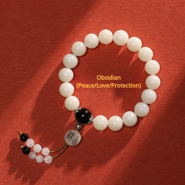 Natural White Bodhi 18-Bead Bracelet for good luck, protection, love, wealth, and health1