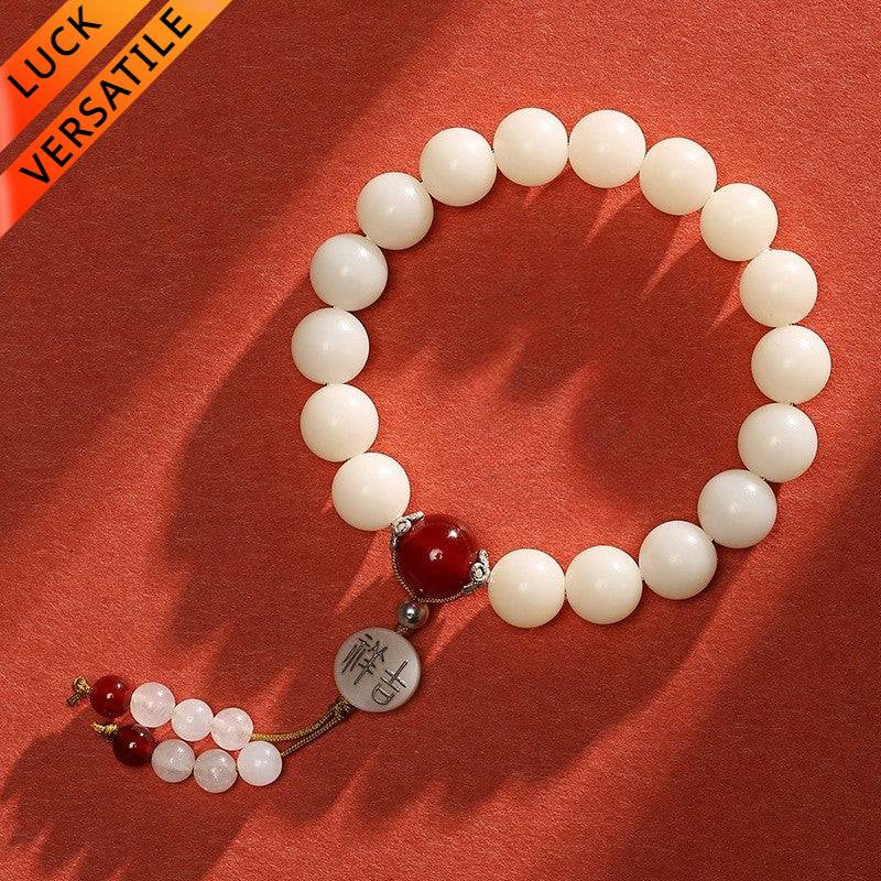 Natural White Bodhi 18-Bead Bracelet for good luck, protection, love, wealth, and health2