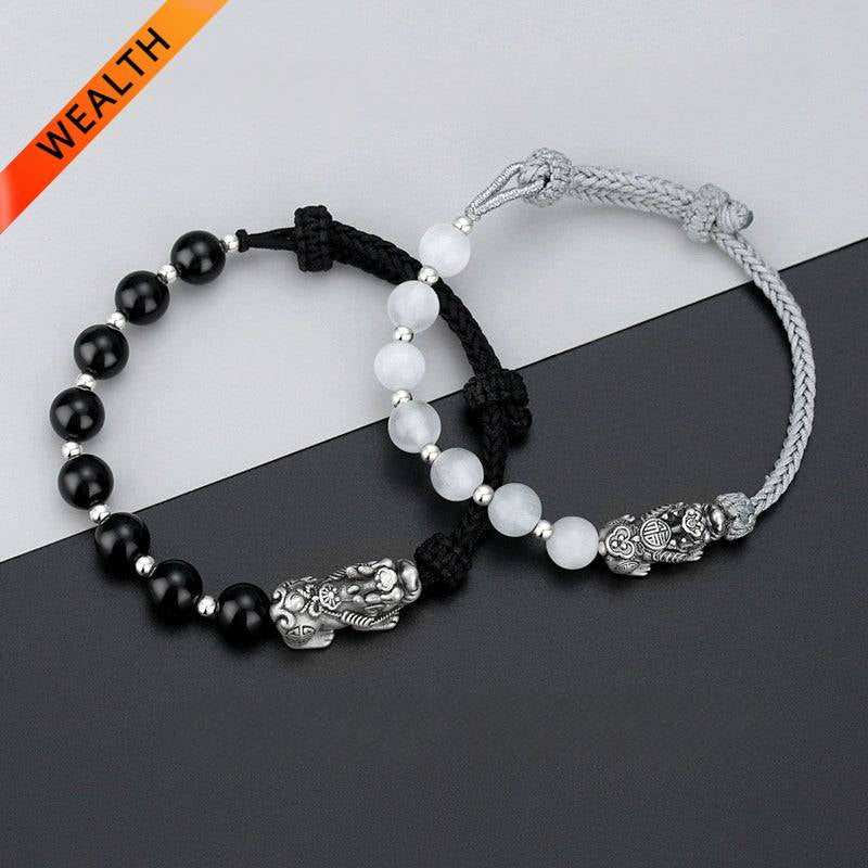Pixiu Couple Bracelet 999 Fine Silver for attracting good luck, protection, wealth, and success1