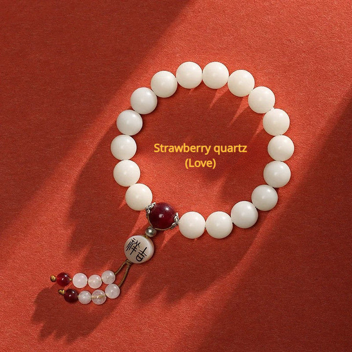 Natural White Bodhi 18-Bead Bracelet for good luck, protection, love, wealth, and health4