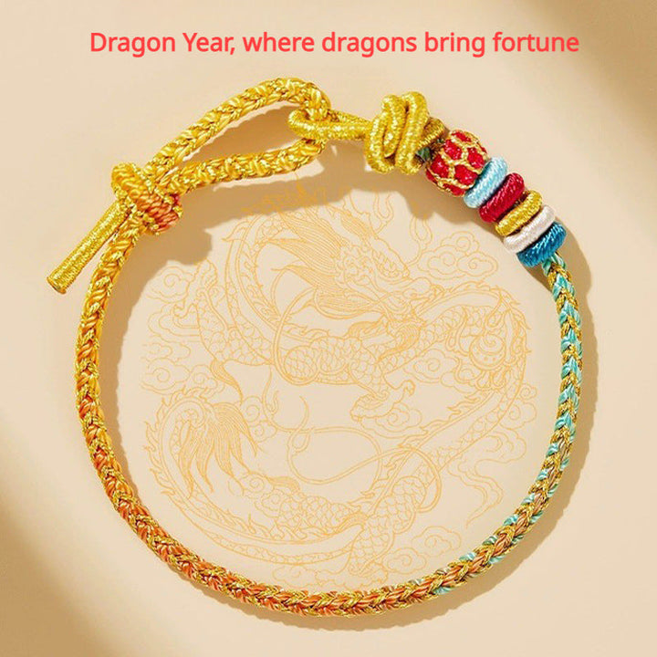 2024 Year of the Dragon Blessing Braided Bracelet for attracting good luck2
