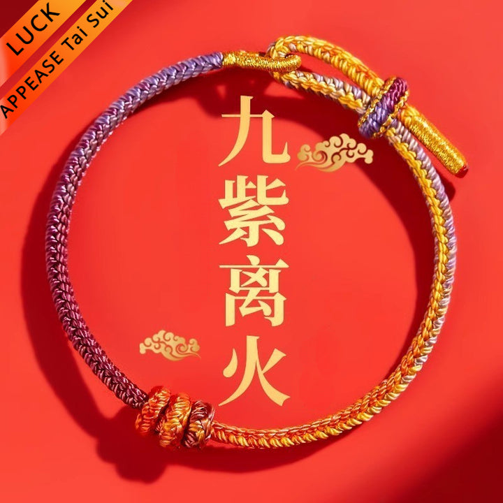 Dragon Year Nine Purple Fire Tai Sui Bracelet for attracting good luck, protection, Buddhist Guardian blessings, wealth, and health1