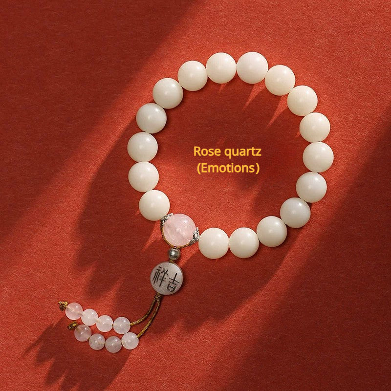 Natural White Bodhi 18-Bead Bracelet for good luck, protection, love, wealth, and health3