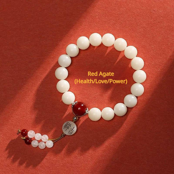 Natural White Bodhi 18-Bead Bracelet for good luck, protection, love, wealth, and health5